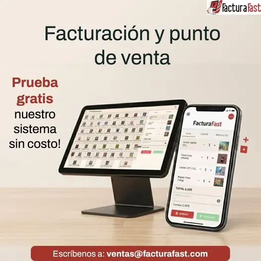 Sistema POS FacturaFast con pantalla táctil