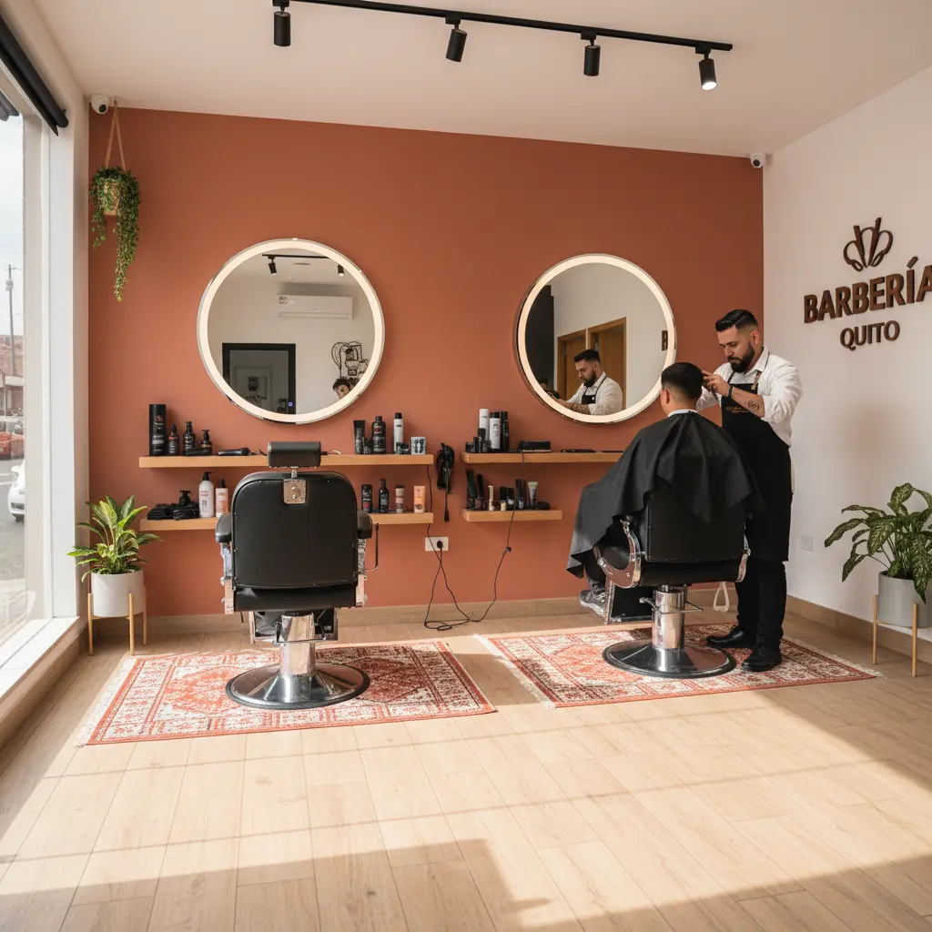 Peluquería ecuatoriana con sistema de gestión de clientes